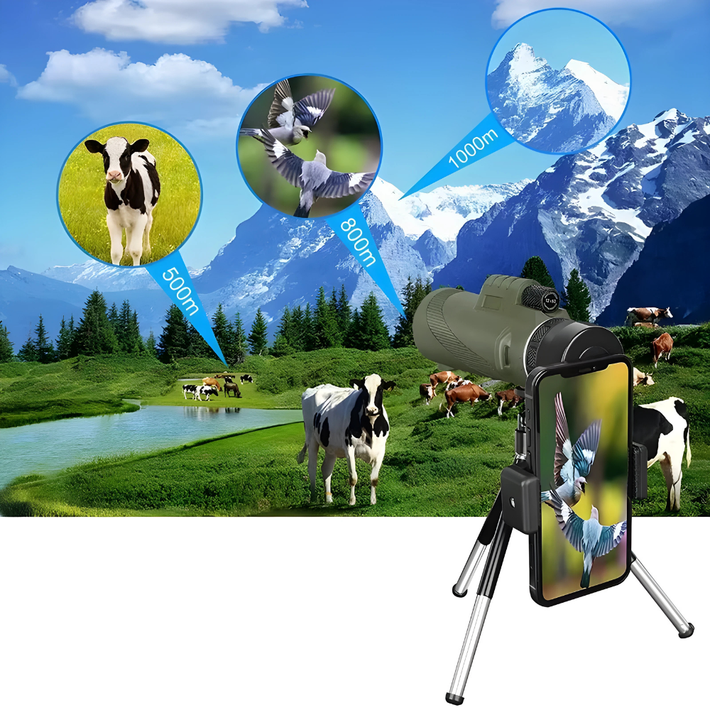 Aigle Nomade 80×100 – Longue-vue monoculaire HD pour observation à longue distance et usage nomade