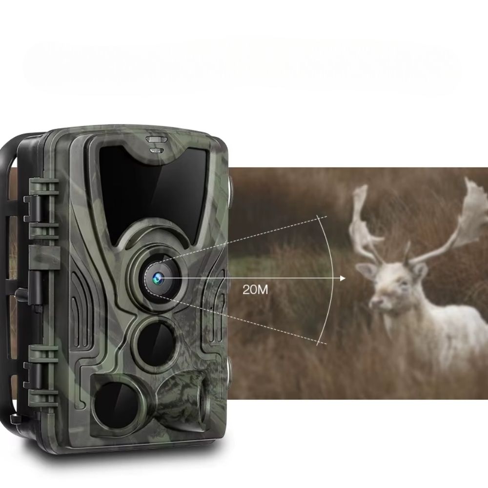 NaturaScope Frontier – Caméra de chasse HD 1080P & piège photo 20MP étanche IP65 avec vision nocturne et déclenchement rapide