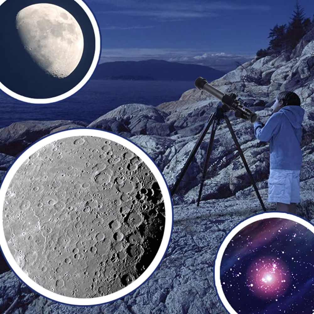 Le Cosmodôme – Télescope astronomique 20x–40x pour enfants avec trépied stable et visée facile