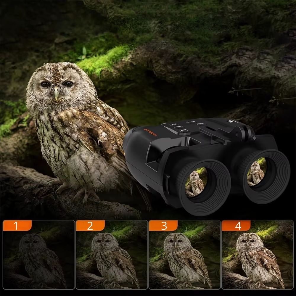 NIGHTWOLF VISION – Jumelles à vision nocturne avec fixation tête et portée 300 m dans l’obscurité