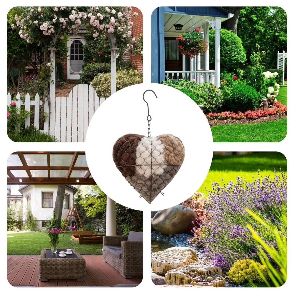 Kit de fibres naturelles de nidification — Cœur suspendu