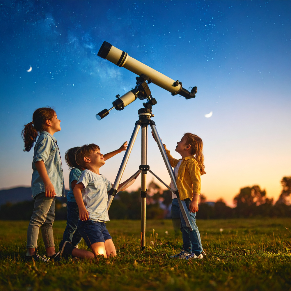 MiniScope Explorer – Télescope compact pour enfants avec trépied stable et observation lunaire facile