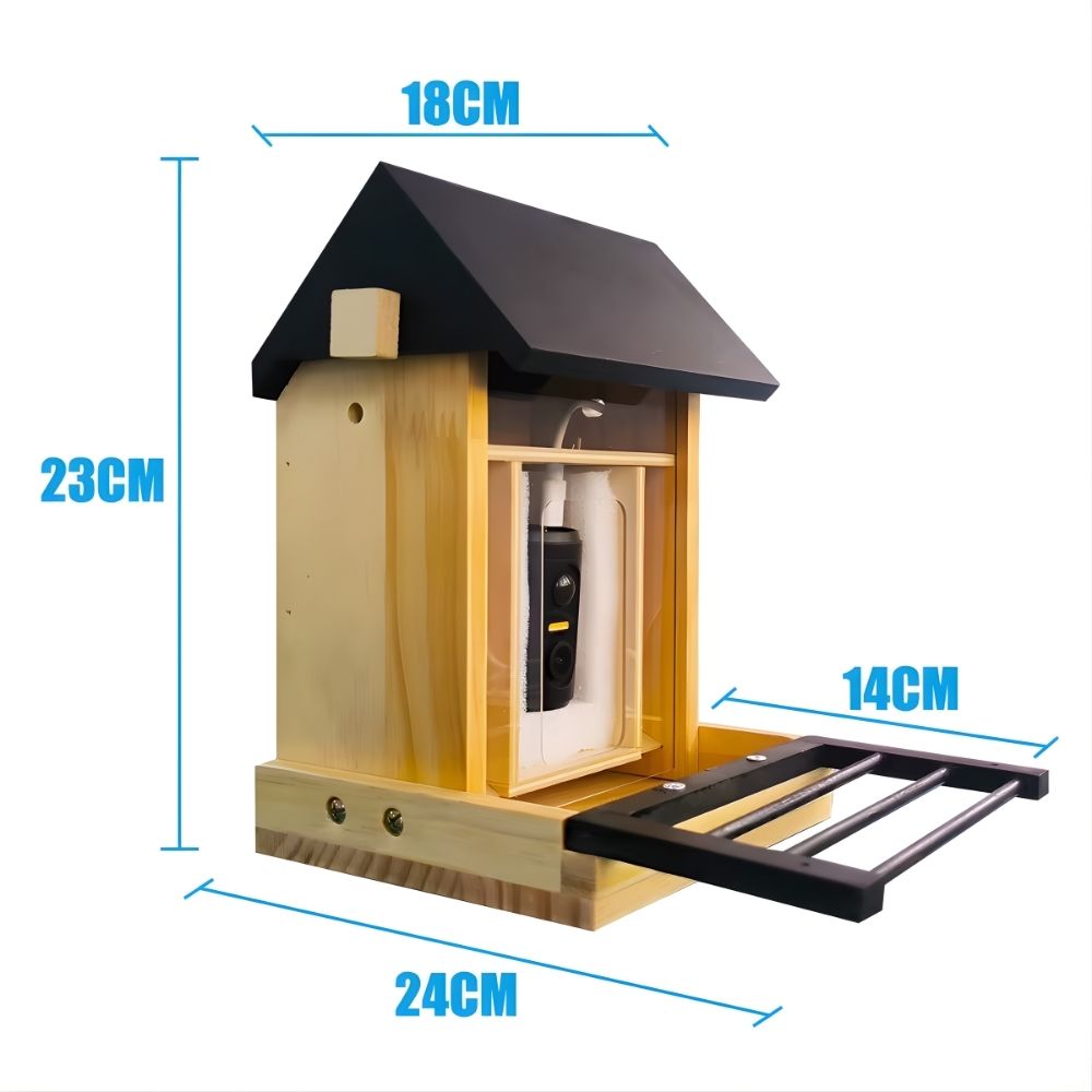 NaturaScope SafeBird Protect | Mangeoire pour petit oiseaux Solaire avec Alarme Sonore