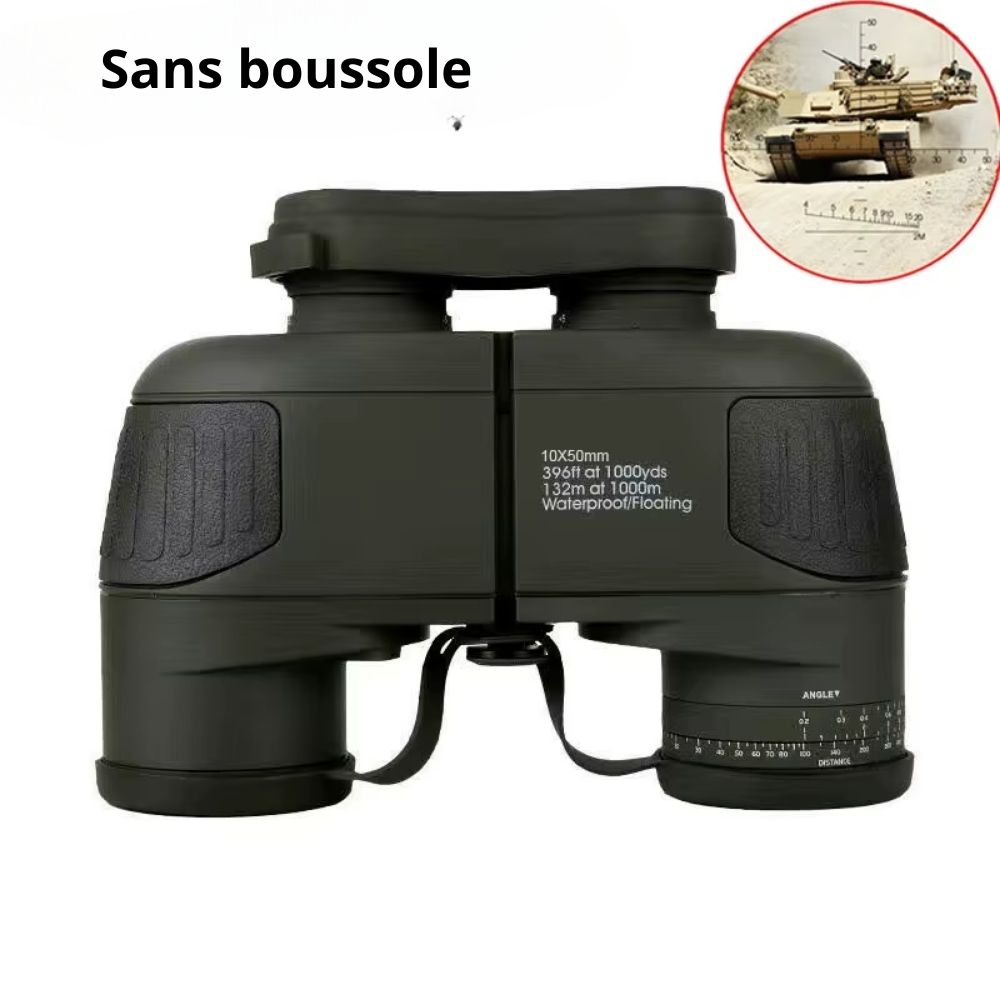 NAVIS PRO – Jumelles longues et puissantes marines avec boussole et télémètre intégrés, étanches et insubmersibles