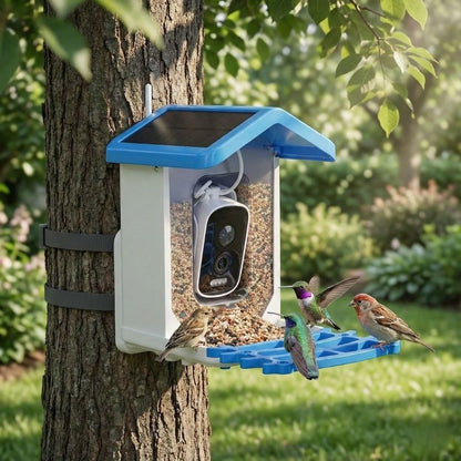 NaturaScope BirdNest – Mangeoire connectée avec caméra IA, vision nocturne et détection d’oiseaux en temps réel