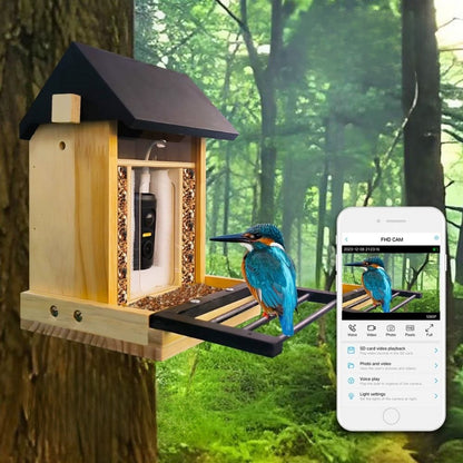 NaturaScope SafeBird Protect | Mangeoire pour petit oiseaux Solaire avec Alarme Sonore