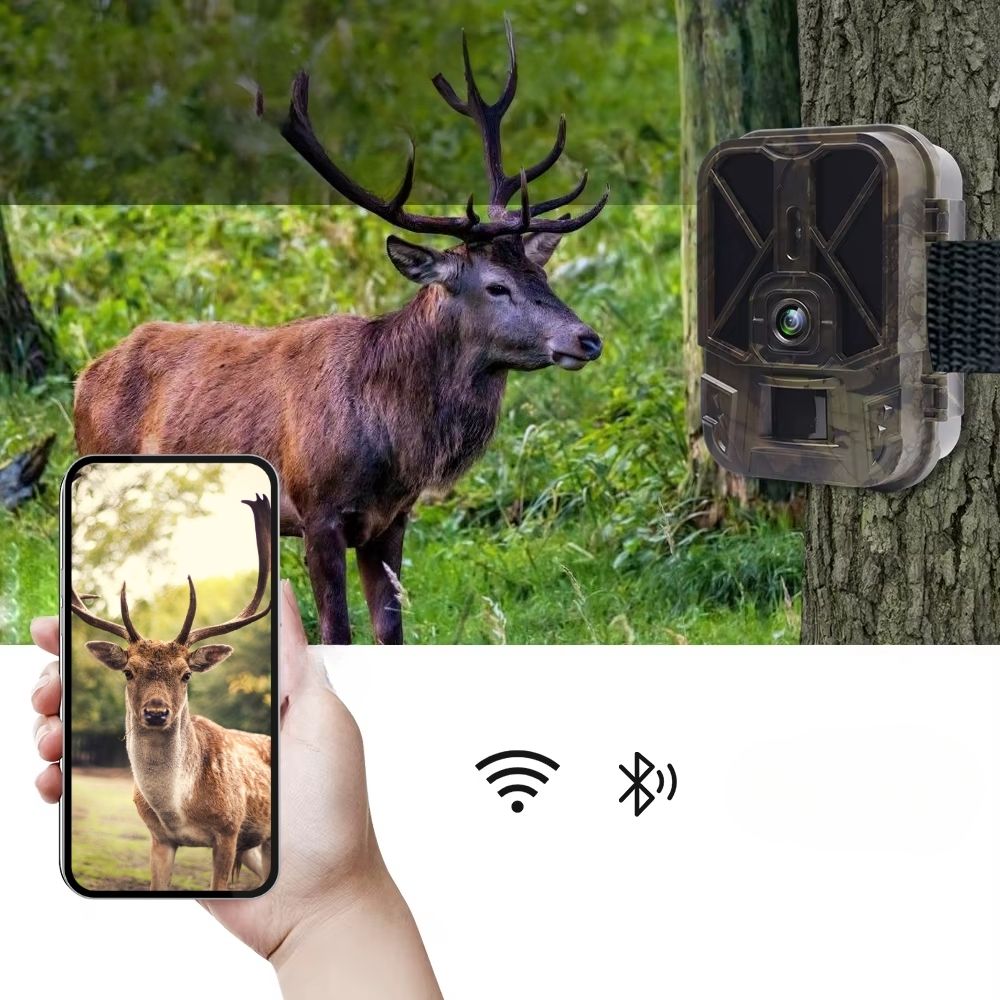 NaturaScope Tracker 4K – Caméra de chasse & piège photo WiFi rechargeable avec vision nocturne infrarouge et détection PIR 120°