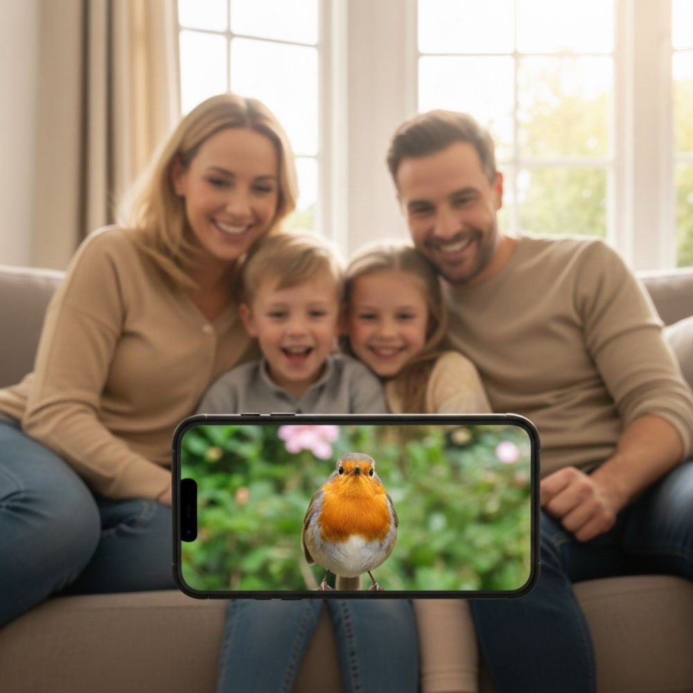 NaturaScope SafeBird Protect | Mangeoire pour petit oiseaux Solaire avec Alarme Sonore