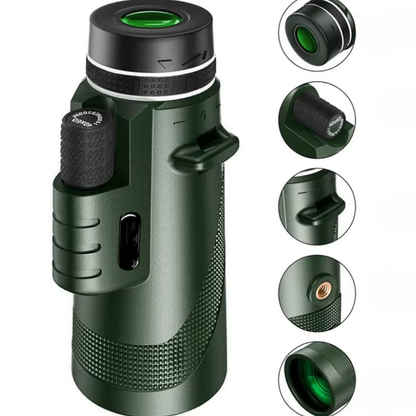 Aigle Nomade 80×100 – Longue-vue monoculaire HD pour observation à longue distance et usage nomade