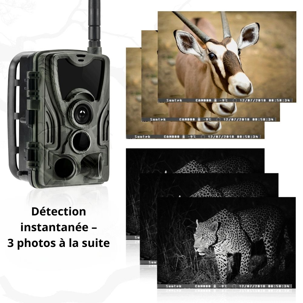 NaturaScope EnduroVision – Caméra de chasse autonome & piège photo Full HD 1080p 5000mAh avec vision nocturne longue portée