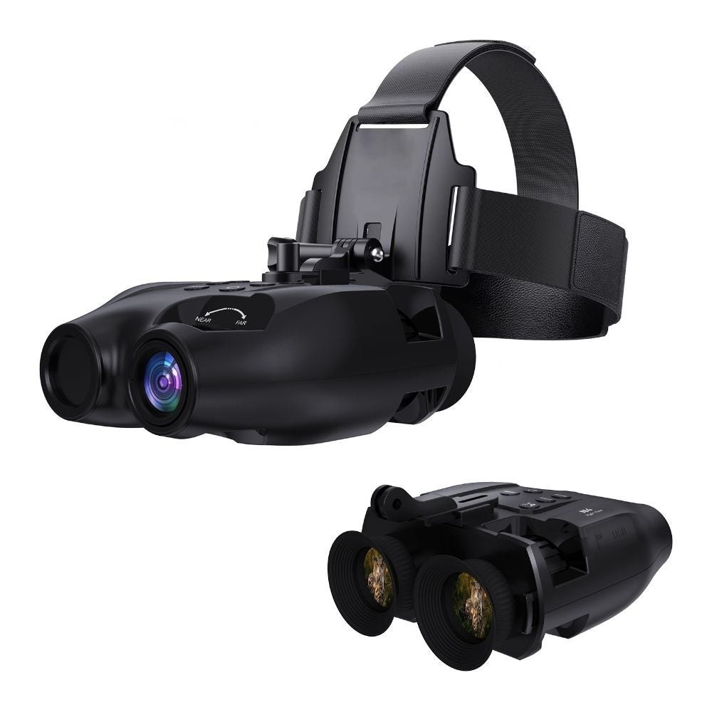 NIGHTWOLF VISION™ – Jumelles, lunettes et caméra à vision nocturne avec fixation tête et portée 300 m dans l’obscurité totale