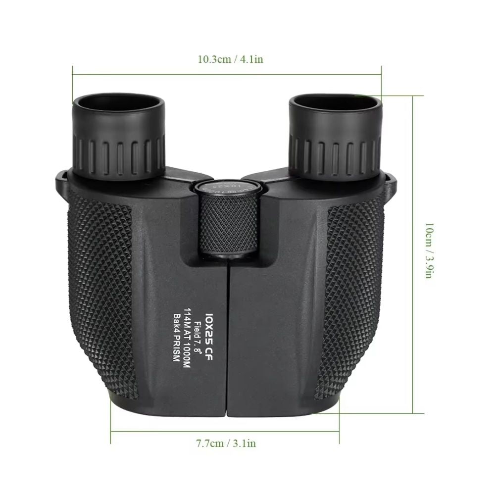 NOMADIS Jumelles compactes puissantes 10x25 pour enfants et adultes débutants, idéales pour la nature et les balades