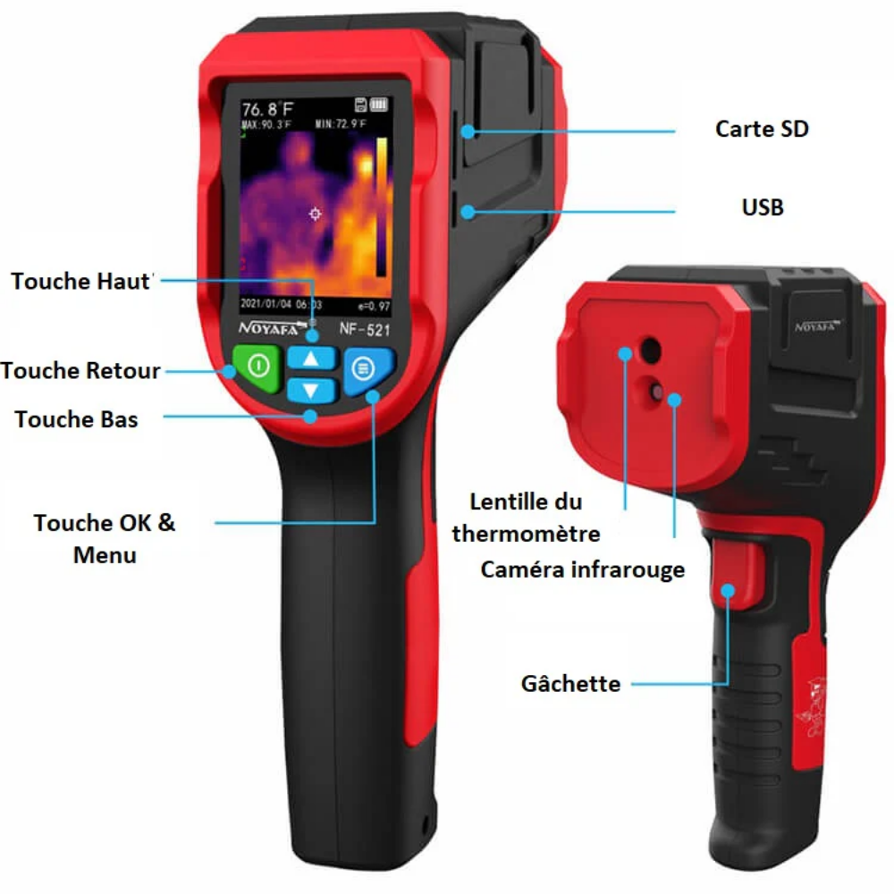 NaturaScope NF-521 – Caméra thermique portable avec vision claire jour et nuit