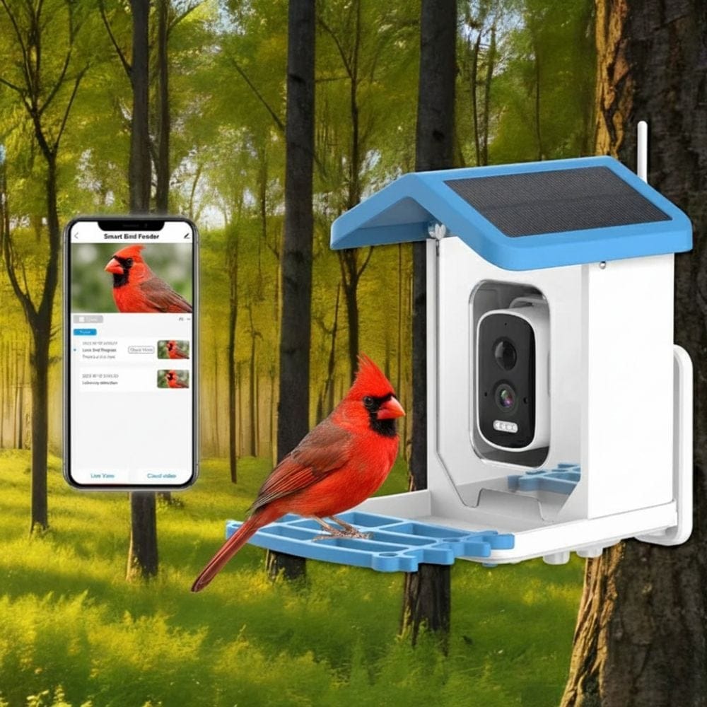 NaturaScope BirdNest – Mangeoire connectée avec caméra IA, vision nocturne et détection d’oiseaux en temps réel